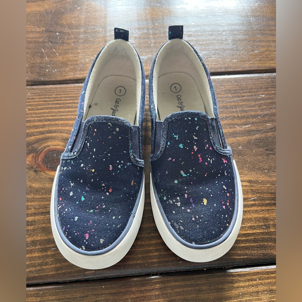 Cat and Jack navy slide on tennis shoes size 1